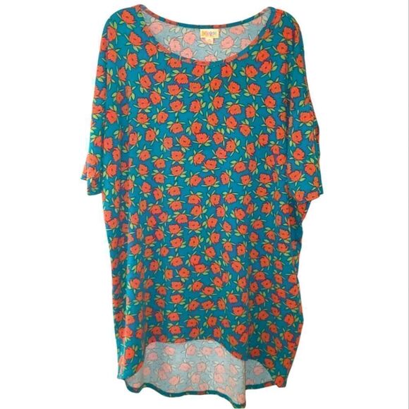 Lularoe Rose Print Irma Tunic Shirt - Picture 1 of 10